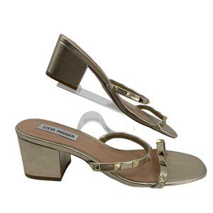 Steve Madden Gold Spiked Sandals | Size 8.5